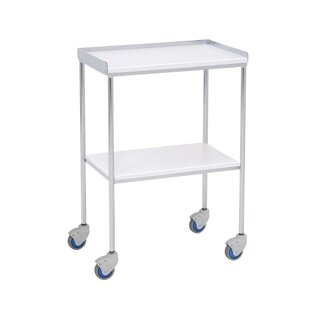 Műszerasztal – 2 polc (PVC) – 60x40x80 cm – Felső él 3 oldalon