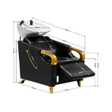 Samponos szék C019G - Fekete, ergonomikus