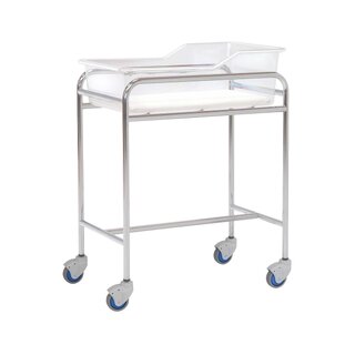 Kerekes babaágy újszülöttek számára – Krómozott acél szerkezet – 80x48x85 cm