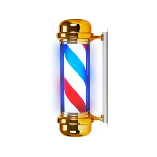 Barber Pole világító lámpa fodrászhoz BB-02 arany nagy