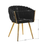 4Rico Bársony Sminkfotel QS-GW06G - Fekete