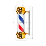 Barber Pole világító lámpa fodrászhoz BB-02 arany nagy
