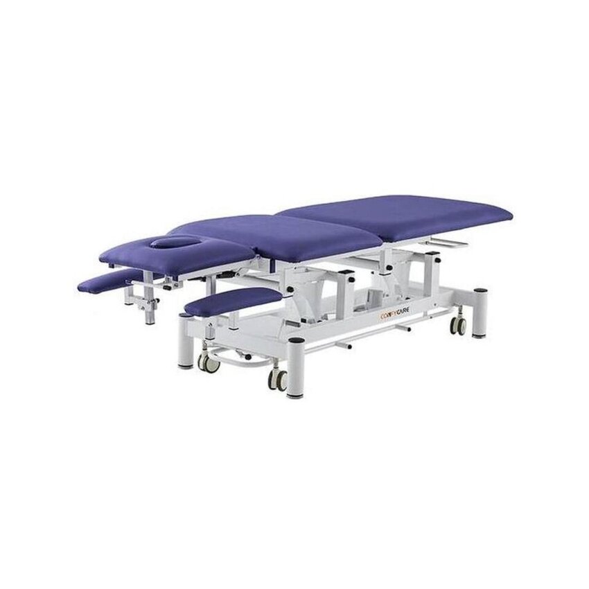 Elektromos masszázsasztal 5 részes - Rila PRO - Fehér váz, kék kárpit