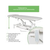 Fortis 2 ERGO masszázsasztal, elektromos lábvezérléssel és kerekekkel - világos szürke
