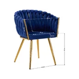 4Rico Bársony Sminkfotel QS-GW06G - Kék