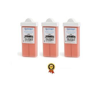 3x Quickepil arcszőrtelenítő gyanta, vékony tekercs, rózsaszín 110g