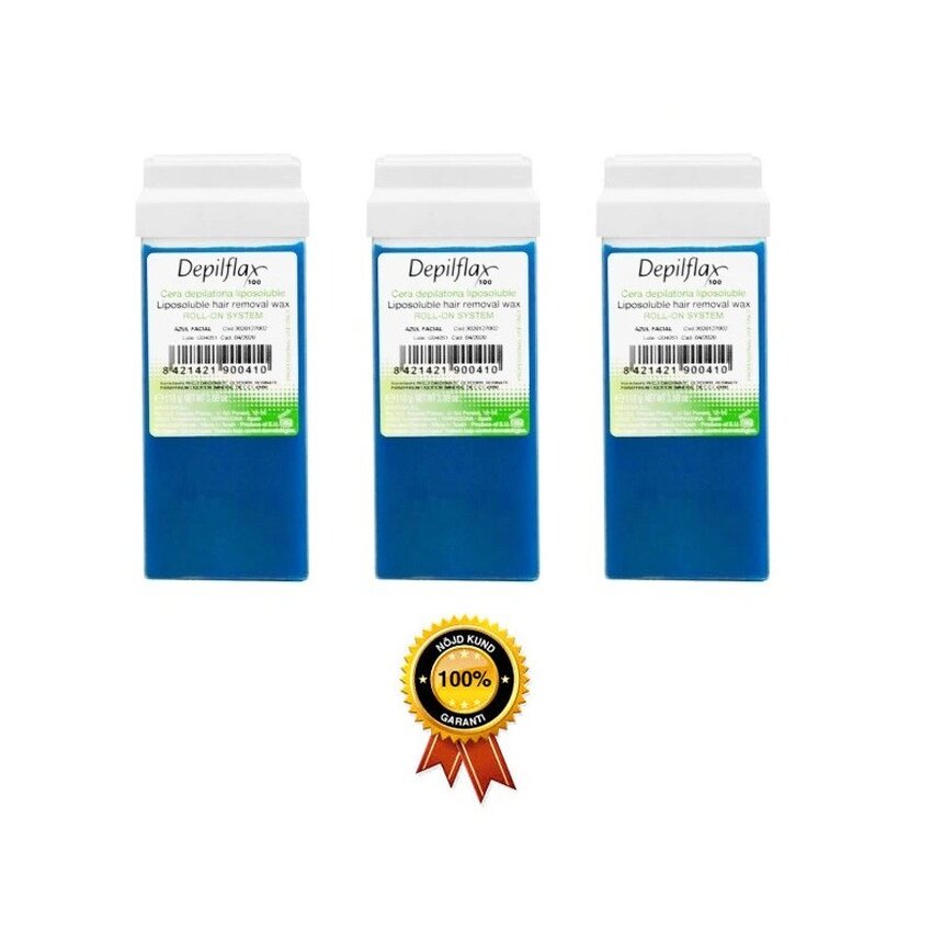 3x Depilflax 100 szőrtelenítő gyanta tekercs azulénnel 110g